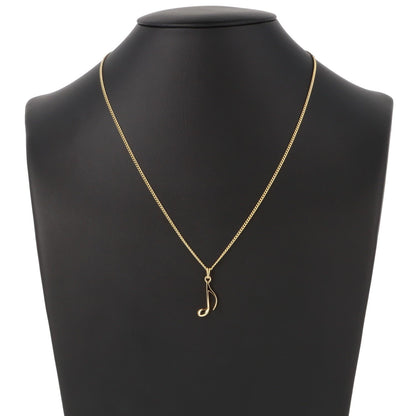 Achtelnote-Anhänger, mit Kette, versilbert oder vergoldet, Note