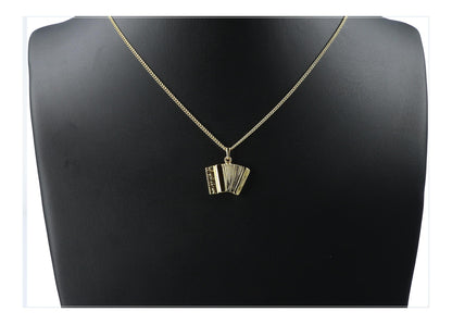 Accordion pendant, with chain, silver-plated or gold-plated