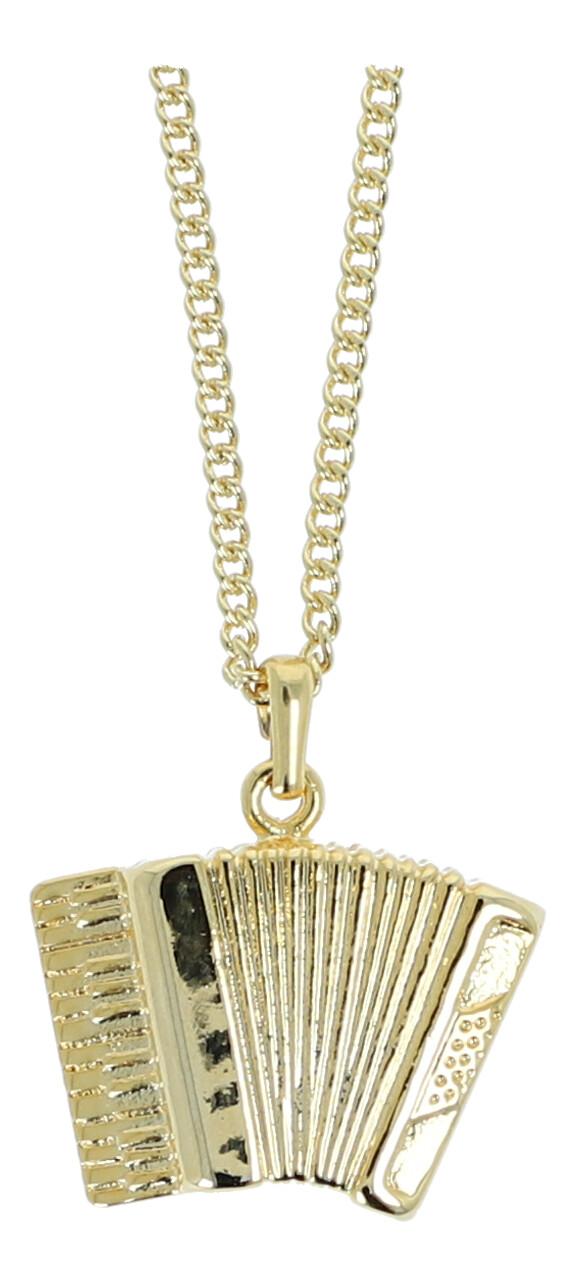 Accordion pendant, with chain, silver-plated or gold-plated