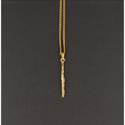 Clarinet pendant, with chain, silver-plated or gold-plated