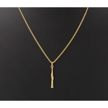 Klarinette-Anhänger, mit Kette, vergoldet