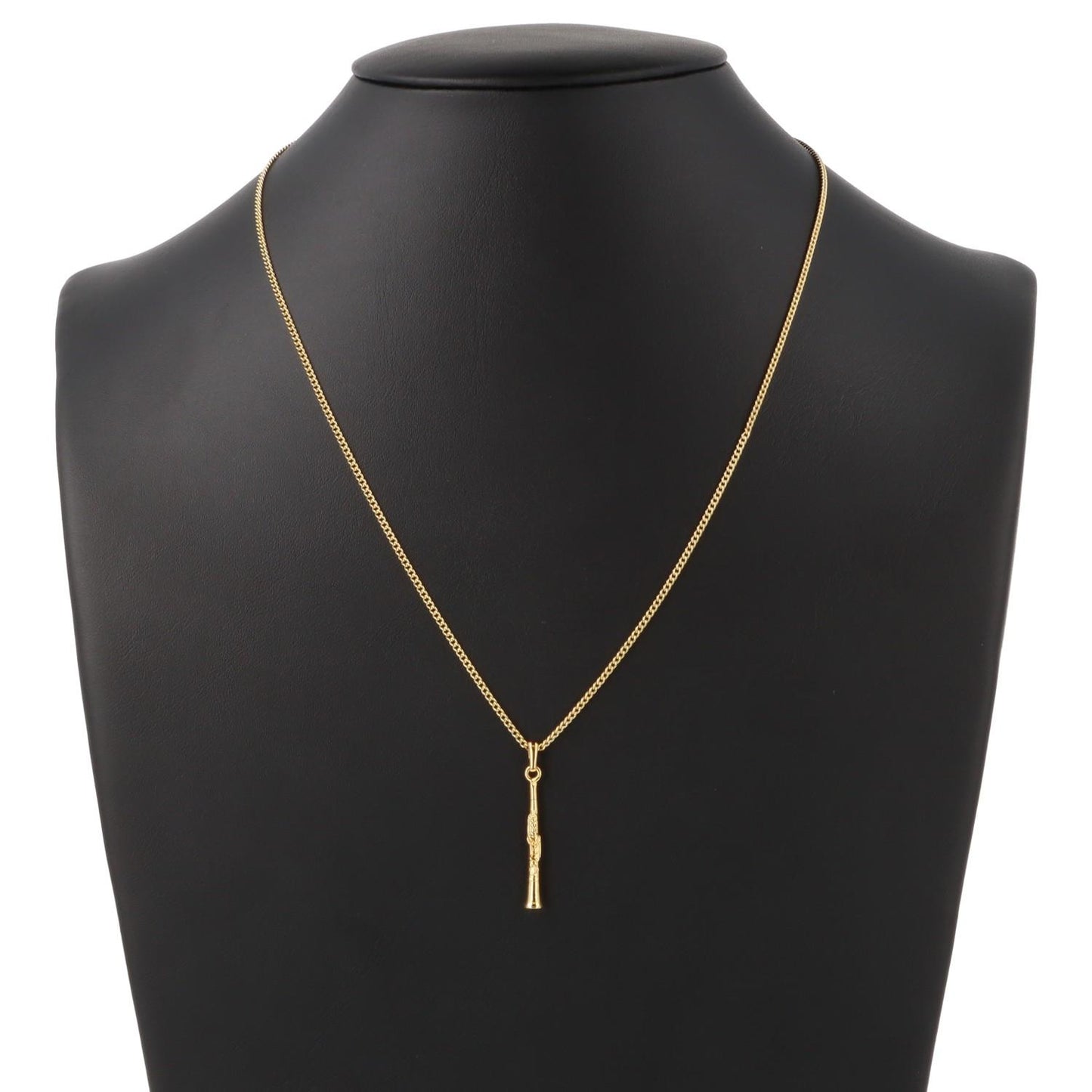 Klarinette-Anhänger, mit Kette, vergoldet