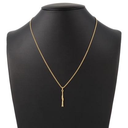 Klarinette-Anhänger, mit Kette, vergoldet