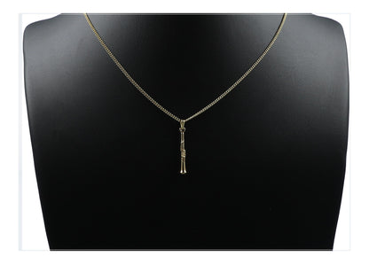 Clarinet pendant, with chain, silver-plated or gold-plated