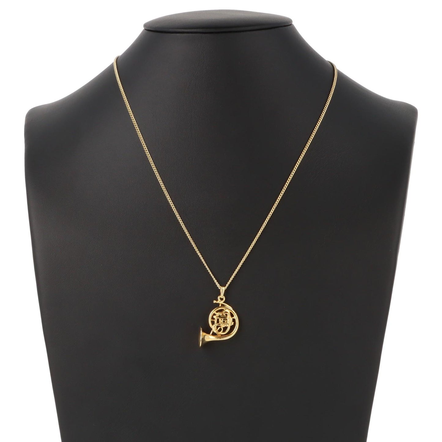 Horn-Anhänger, mit Kette, versilbert oder vergoldet