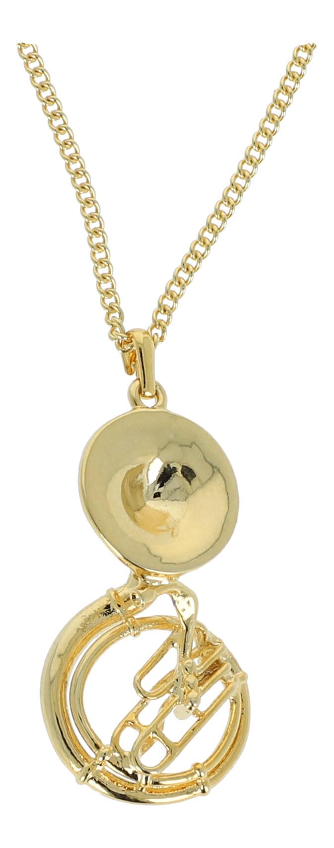 Sousaphone pendant, with chain, silver-plated or gold-plated