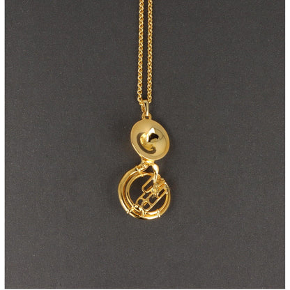 Sousaphone pendant, with chain, silver-plated or gold-plated