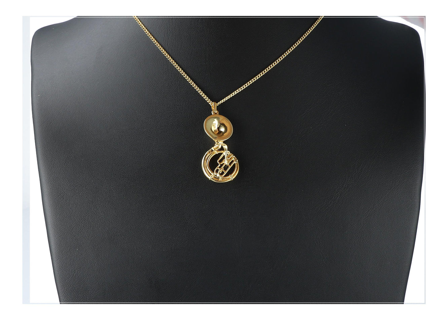 Sousaphone pendant, with chain, silver-plated or gold-plated