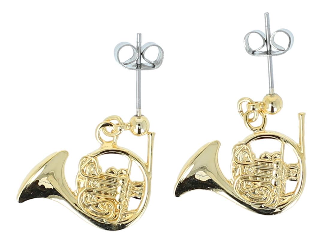 Horn earrings, silver-plated or gold-plated