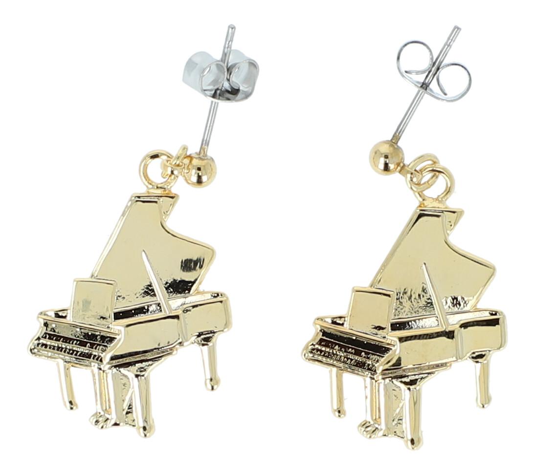 Piano earrings, silver-plated or gold-plated