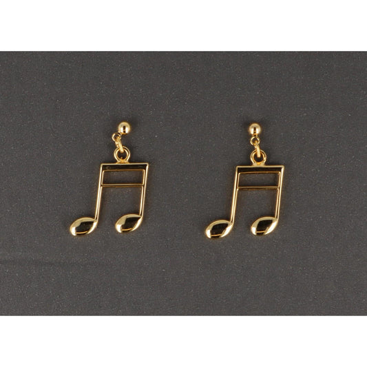 sixteenth note earrings gold-plated