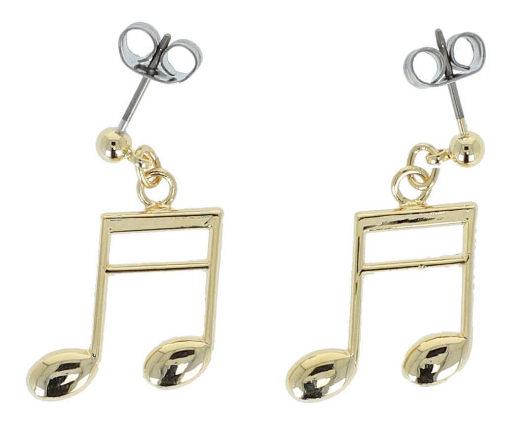 sixteenth note earrings gold-plated