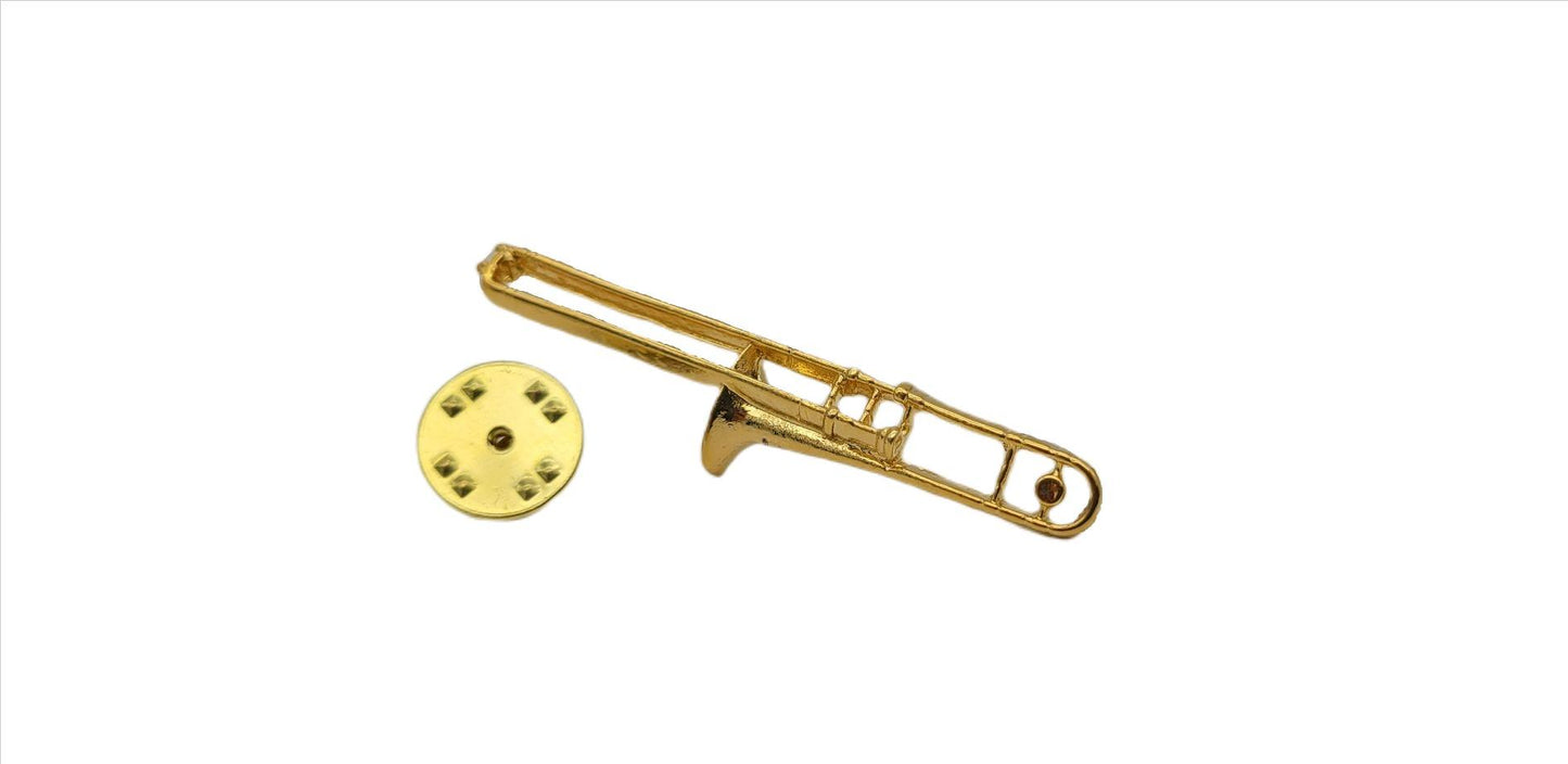 Trombone Pin, gold-plated