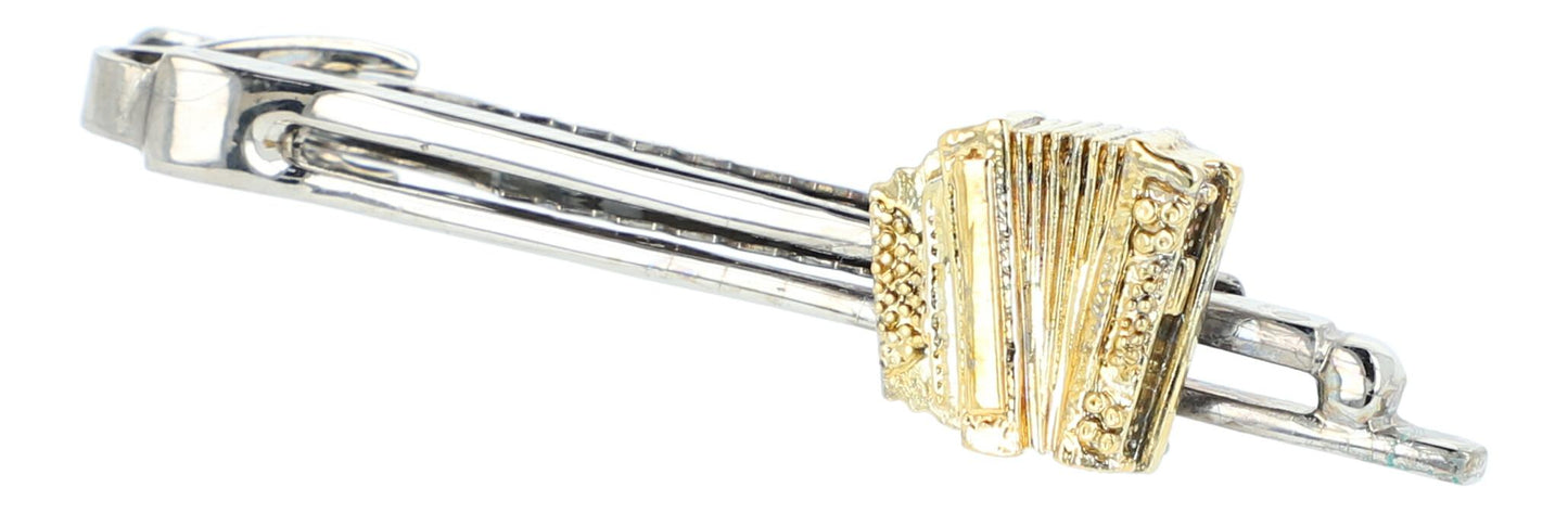 silver tie clip with golden Carinthian accordion