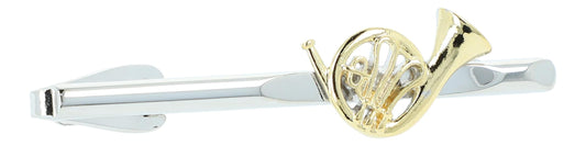 silver tie clip with golden horn