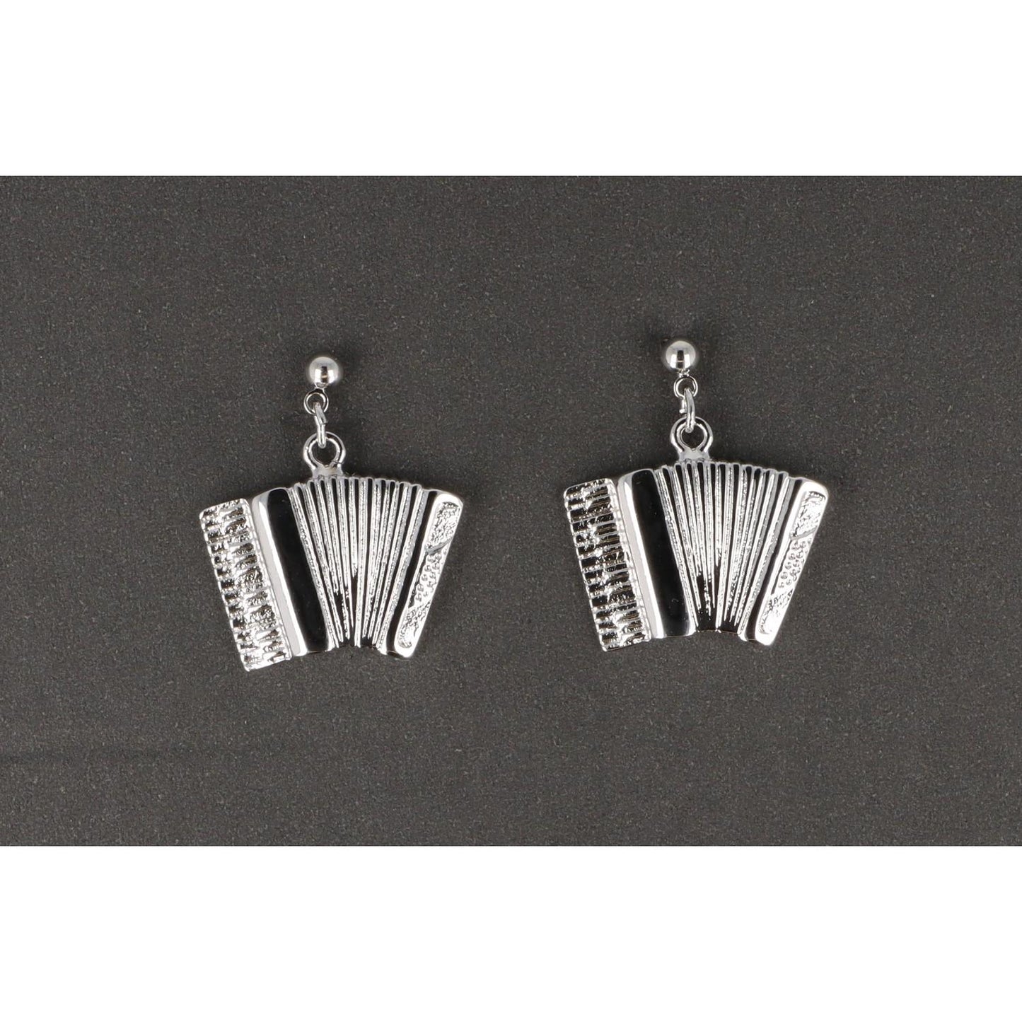 Accordion earrings, silver-plated or gold-plated