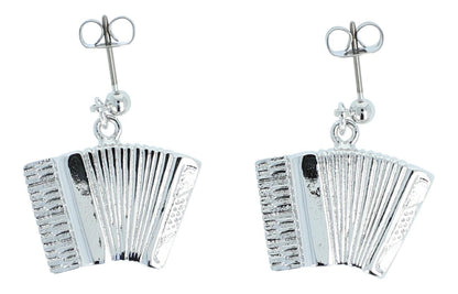 Accordion earrings, silver-plated or gold-plated