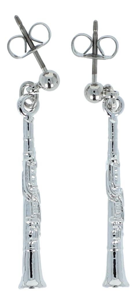 Clarinet earrings, silver-plated or gold-plated