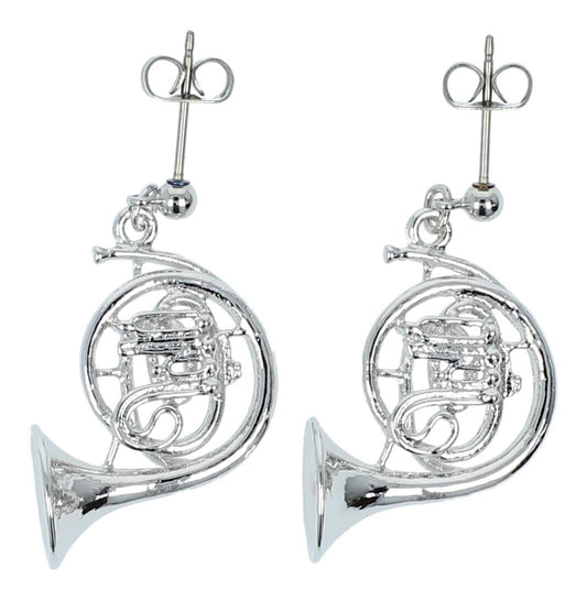 Horn earrings, silver-plated or gold-plated