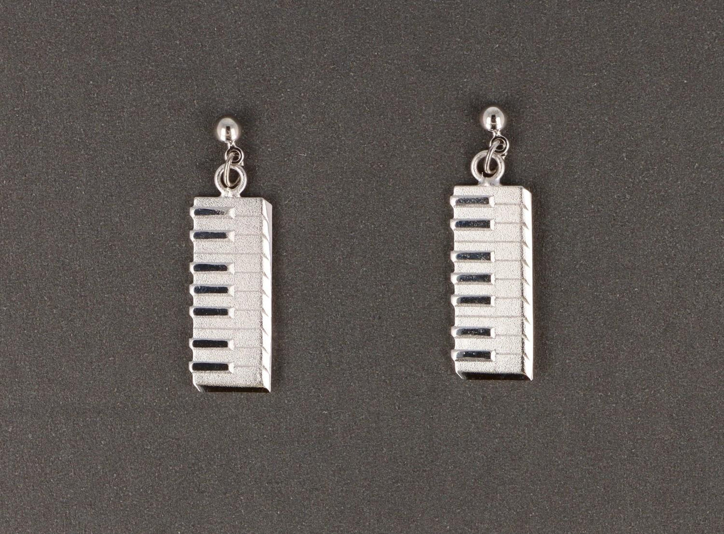 Keyboard earrings, silver-plated or gold-plated