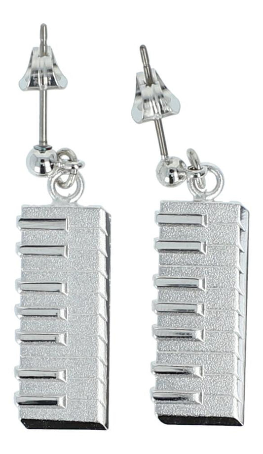 Keyboard earrings, silver-plated or gold-plated