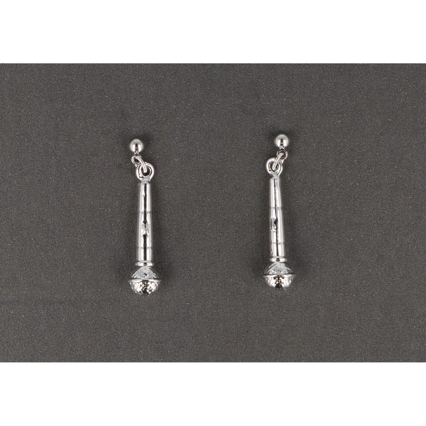 Microphone earrings, silver-plated or gold-plated