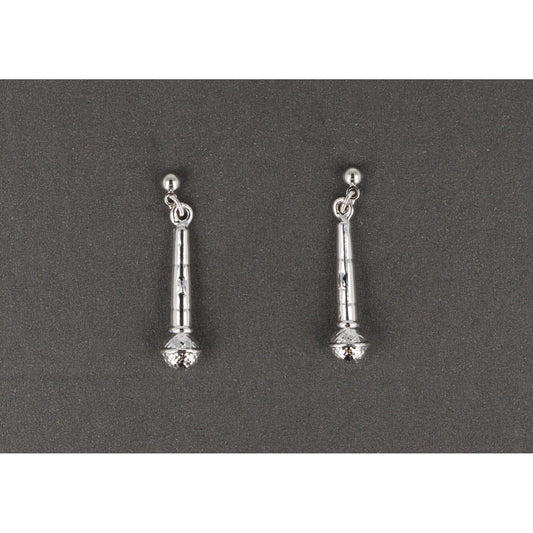 Microphone earrings, silver-plated or gold-plated