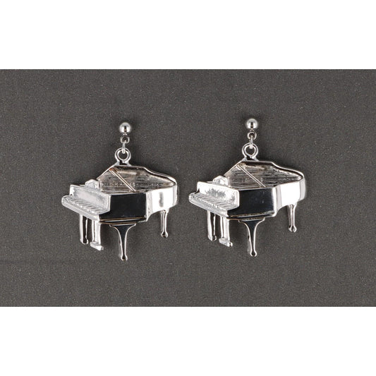 Piano earrings, silver-plated or gold-plated