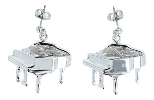 Piano earrings, silver-plated or gold-plated