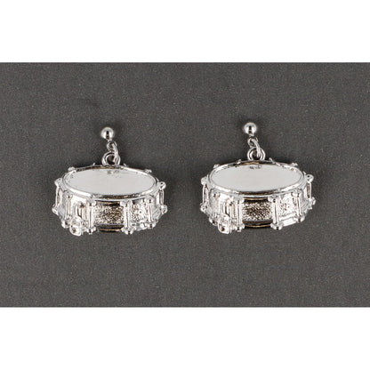 Snare drum earrings, silver-plated or gold-plated