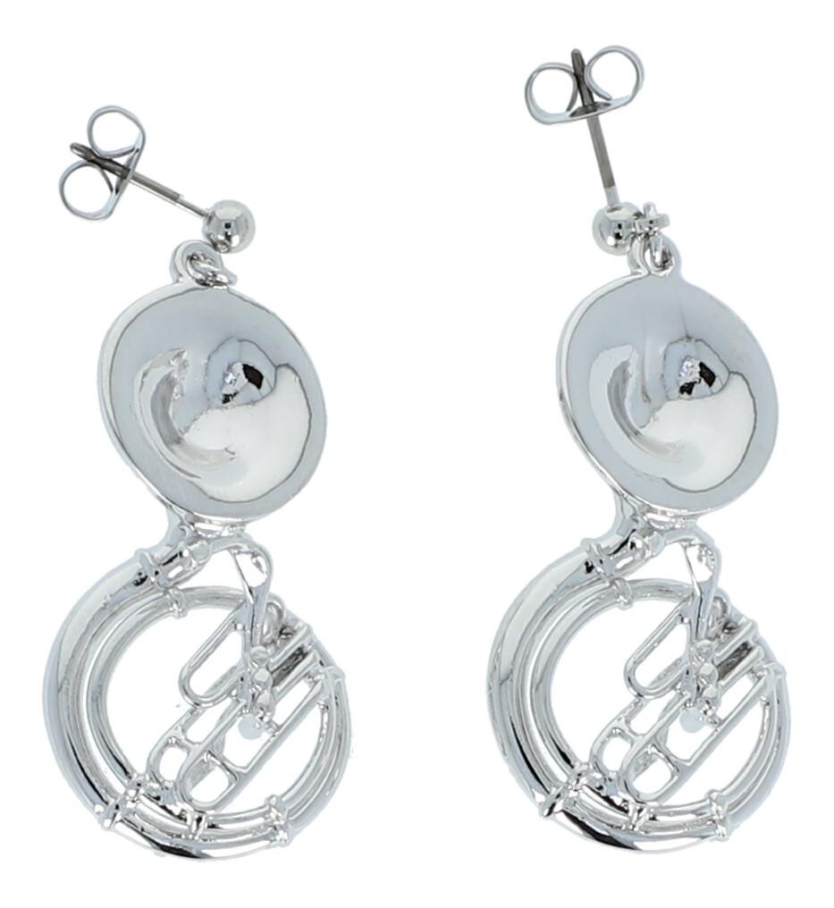 Sousaphone earrings, silver-plated or gold-plated