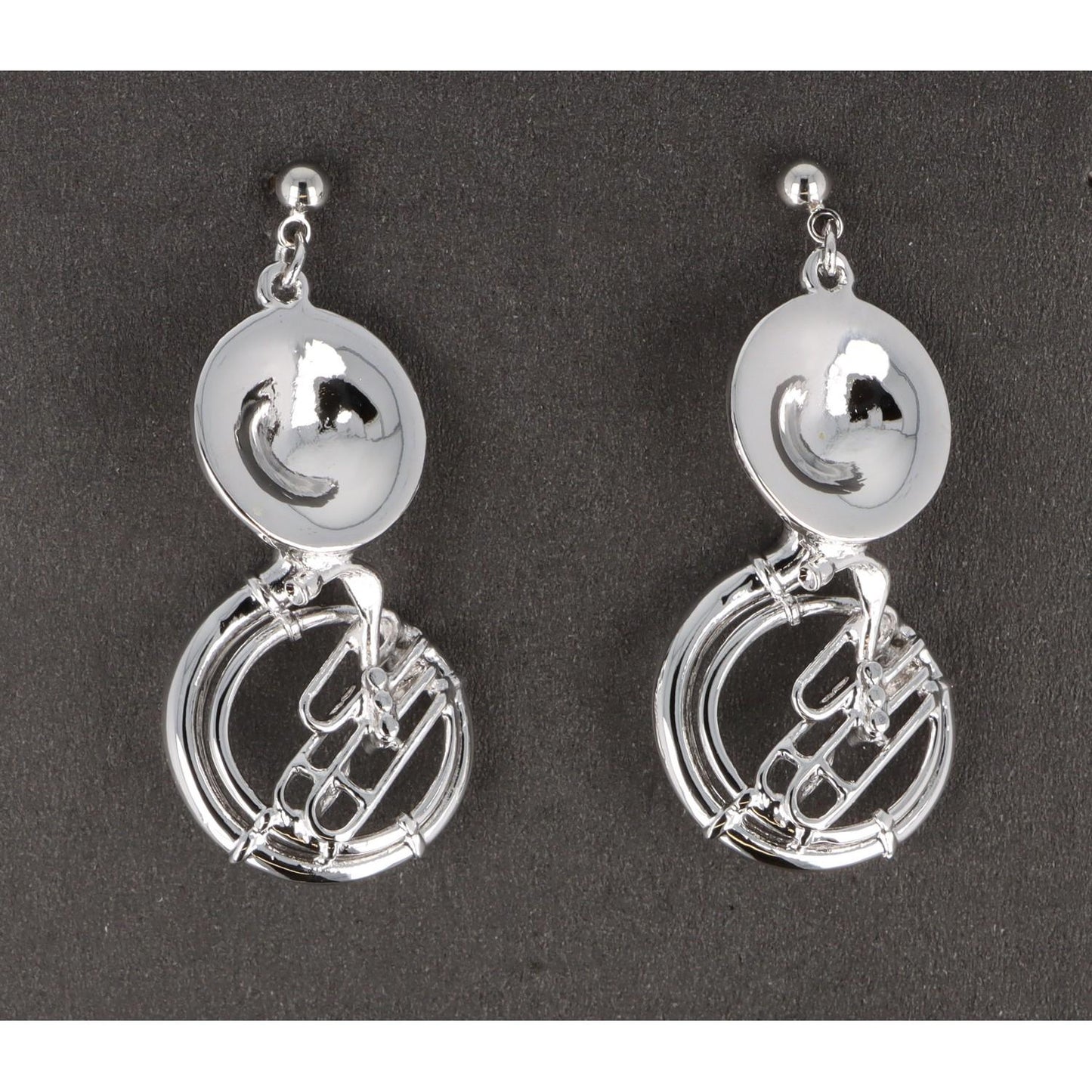 Sousaphone earrings, silver-plated or gold-plated