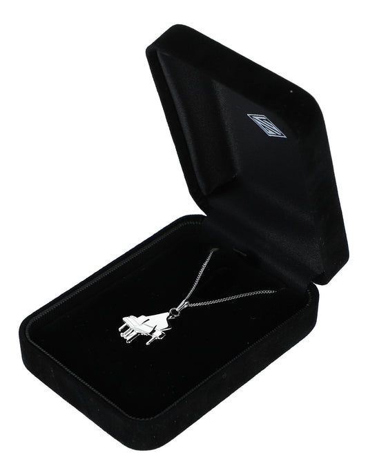 Piano-Anhänger mit Kette, 925 Sterling Silber, in Geschenkbox