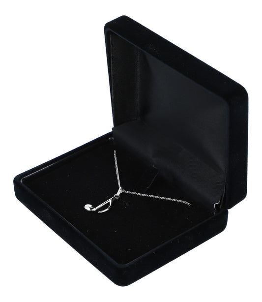 Eighth note pendant with chain, Sterling silver 925 in gift box