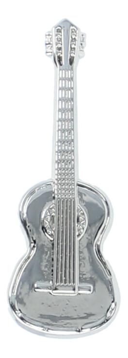 Concert guitar pin, silver-plated or gold-plated