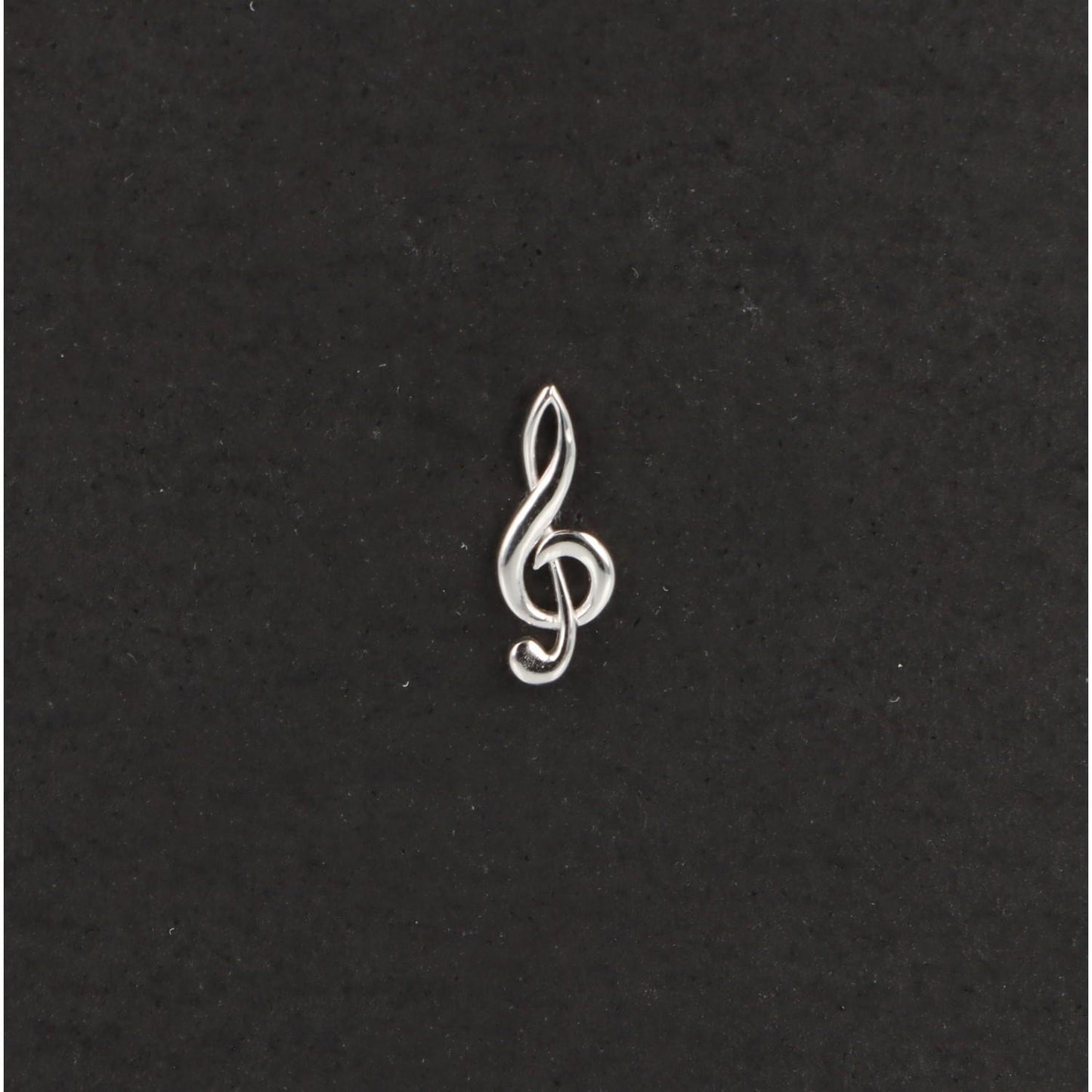 treble clef pin, silver-plated