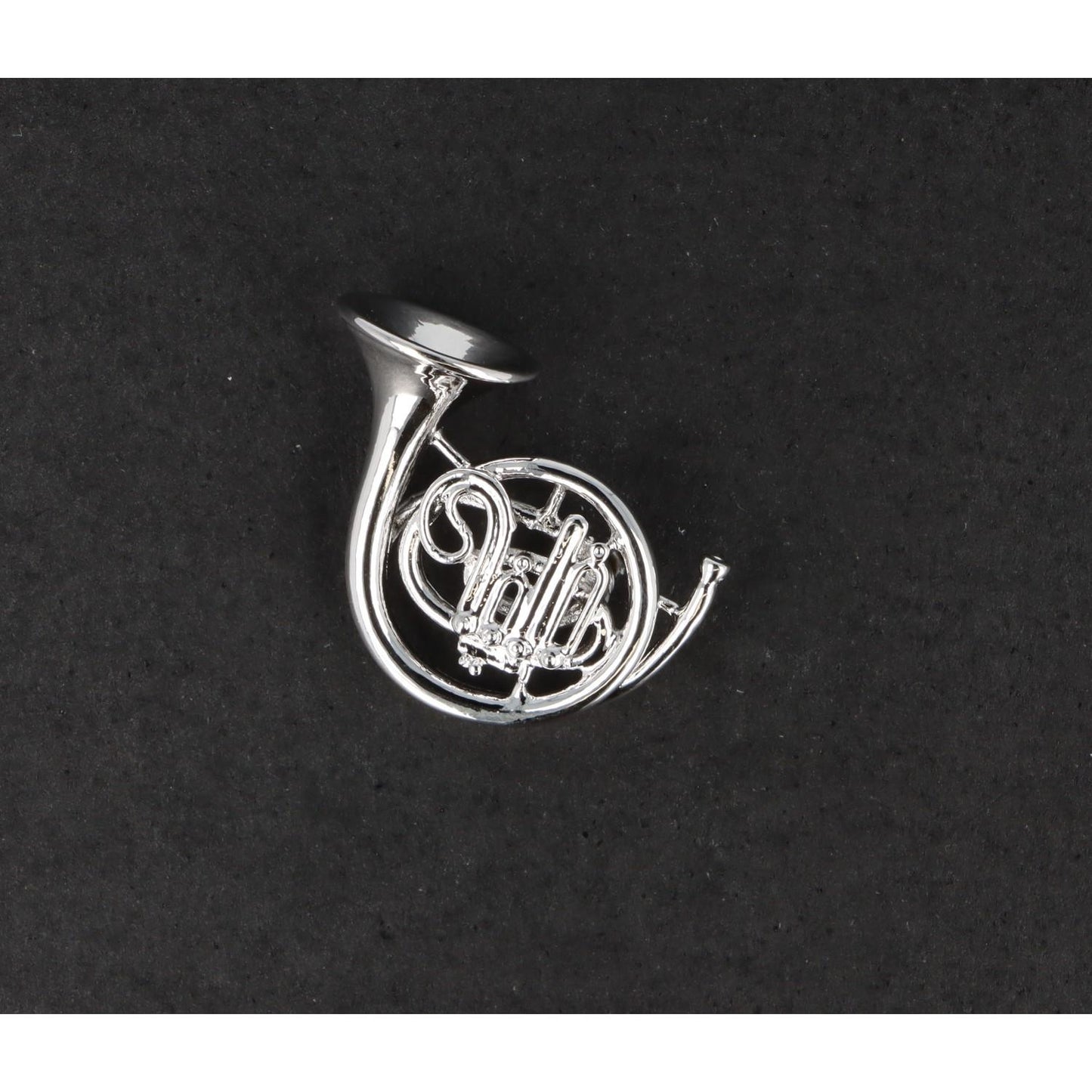 Horn pin, silver-plated, brass music silver-plated