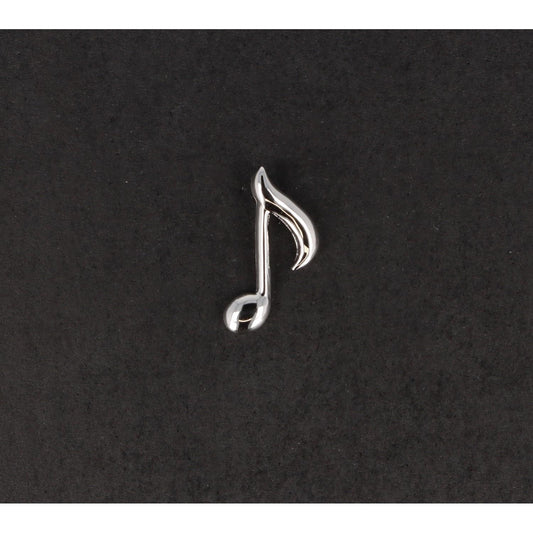 Eighth note pin, silver-plated or gold-plated