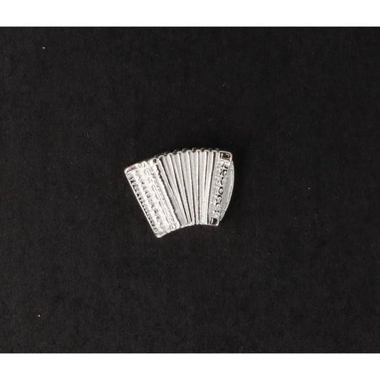 Accordion pin, silver-plated or gold-plated