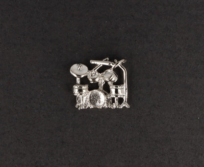 Schlagzeug-Pin, versilbert oder vergoldet