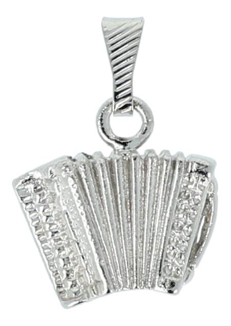 Accordion pendant, without chain, silver-plated or gold-plated