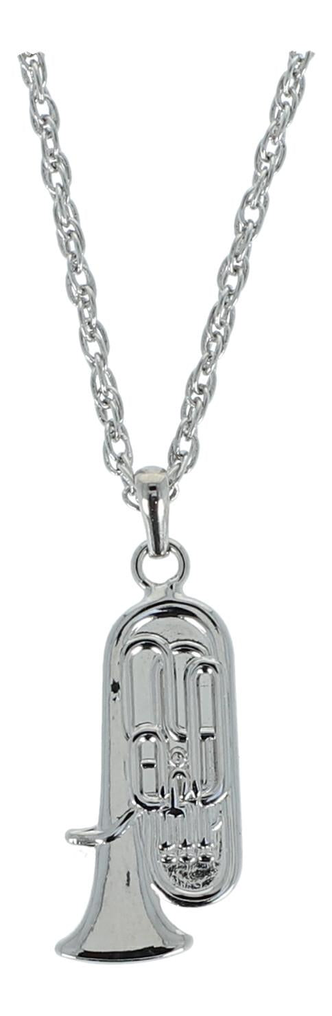 Tuba pendant, with chain, silver-plated or gold-plated