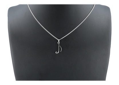 Eighth note pendant, with chain, silver or gold plated, note