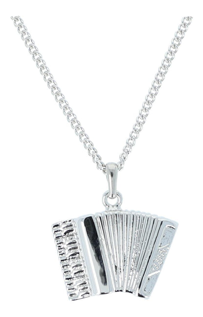 Accordion pendant, with chain, silver-plated or gold-plated