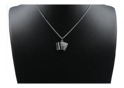 Accordion pendant, with chain, silver-plated or gold-plated