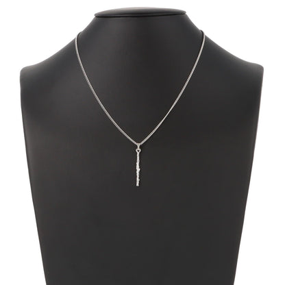 Querflöte-Anhänger, mit Kette, versilbert