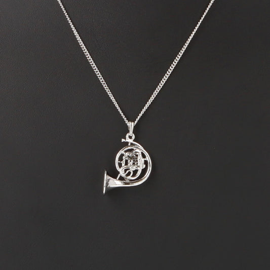 Horn pendant, with chain, silver-plated or gold-plated