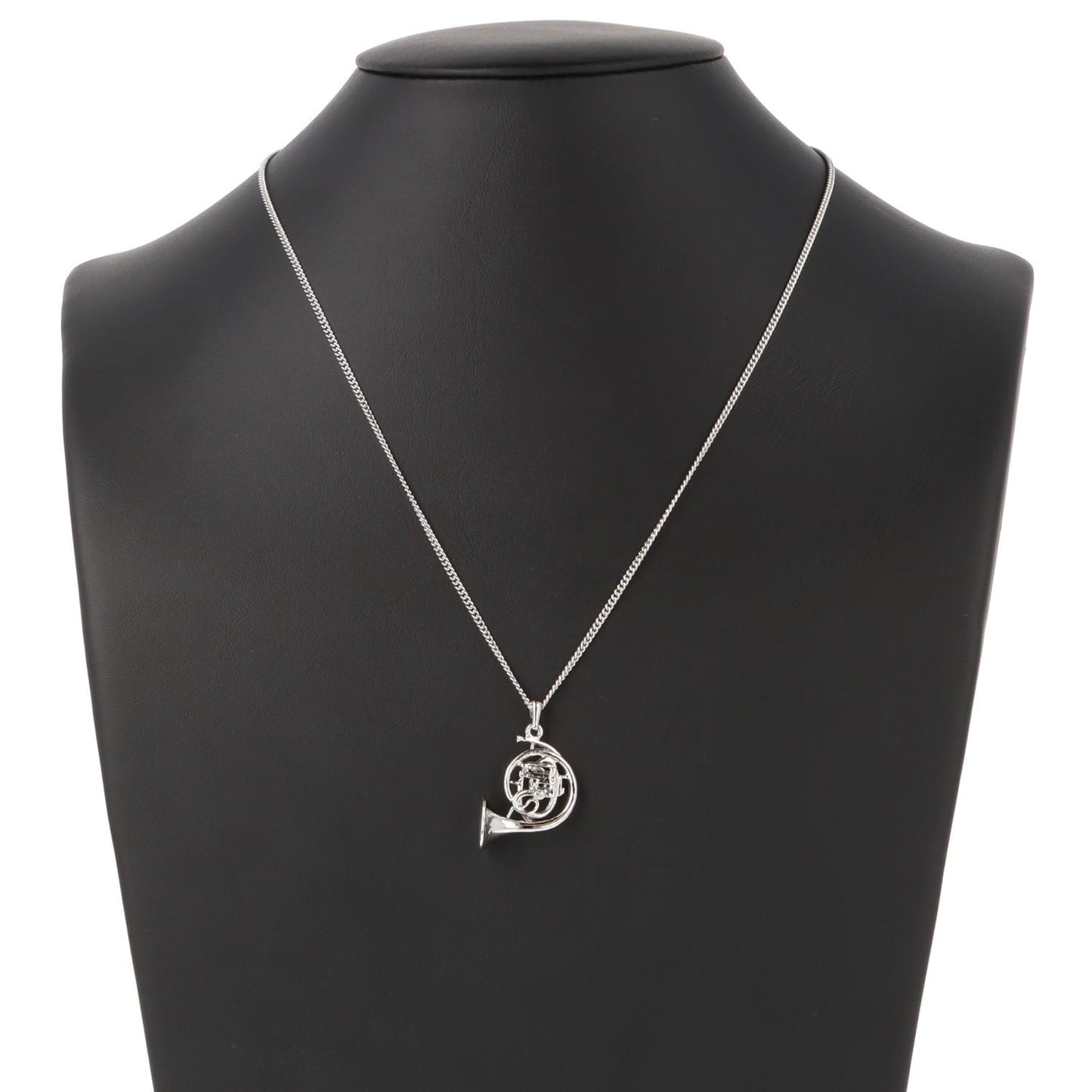 Horn-Anhänger, mit Kette, versilbert oder vergoldet