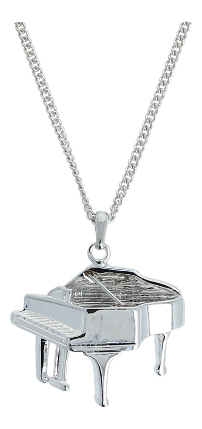 Piano pendant with chain, silver-plated or gold-plated, grand piano