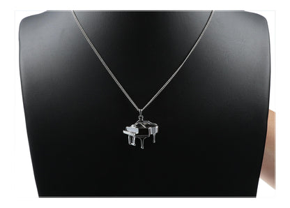 Piano pendant with chain, silver-plated or gold-plated, grand piano